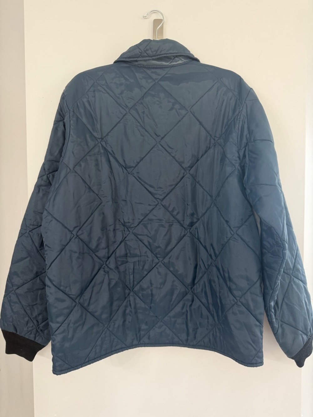 Vintage Big Smith Navy Blue Quilted Collared Pockets Mid Weight Jacket Men Large - Picture 4 of 9